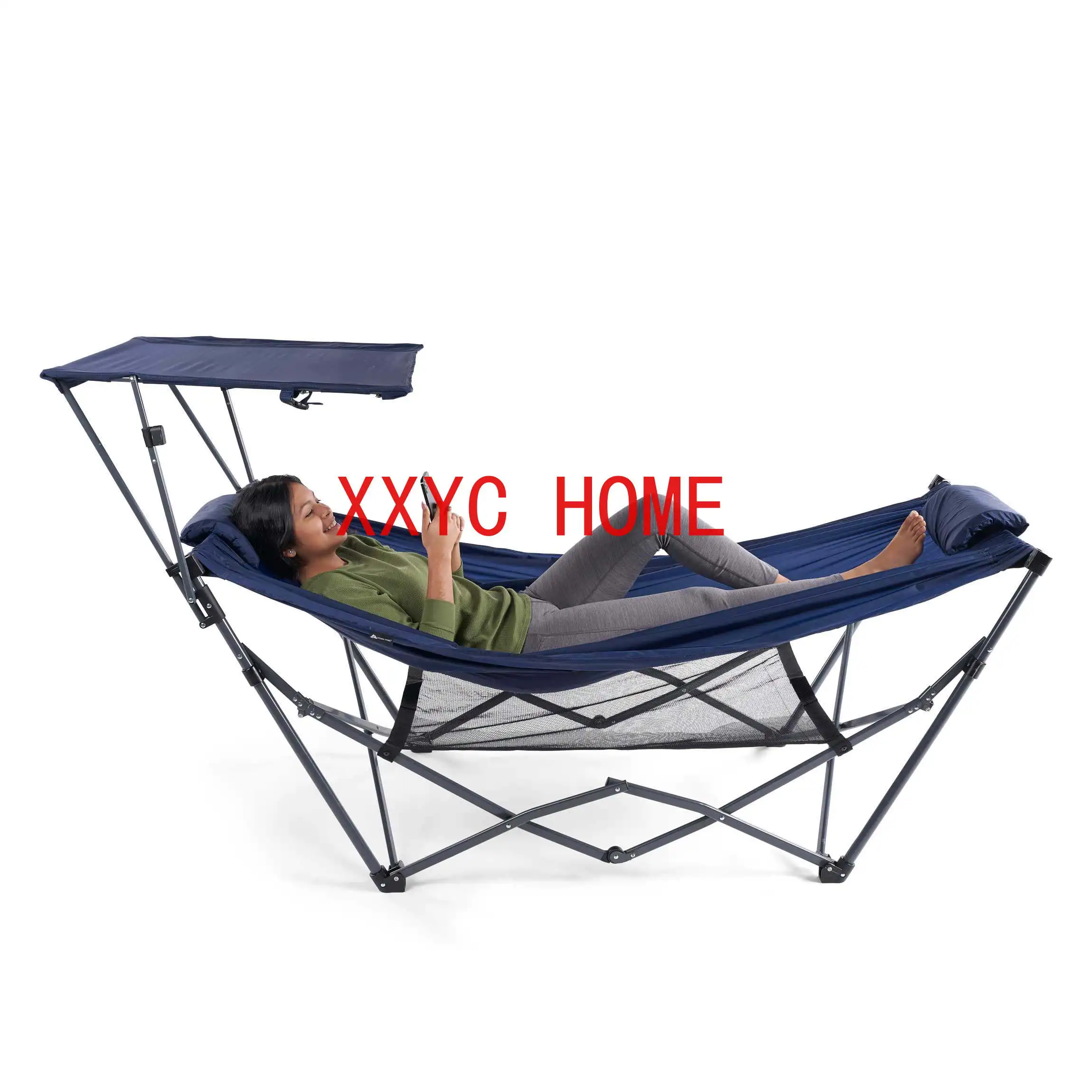 

Outdoor Folding Portable Deck Chair Camping Portable Deck Chair Garden Deck Cam Dark Blue Folding Adult Garden Lounge Chair