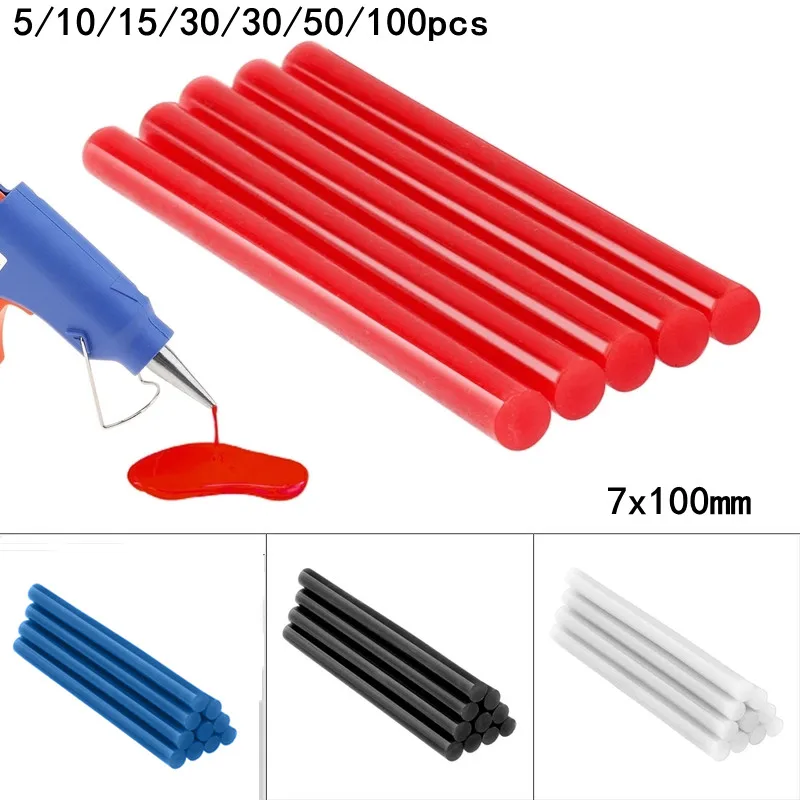 Hot Melt Adhesive Glue Gun 10/20/30/50pcs Black Blue Red Hot Glue Sticks Silicone Rod 7x100mm for Gun DIY Tools Cabinet Storage office cabinet metal 90x40x140 cm grey and blue