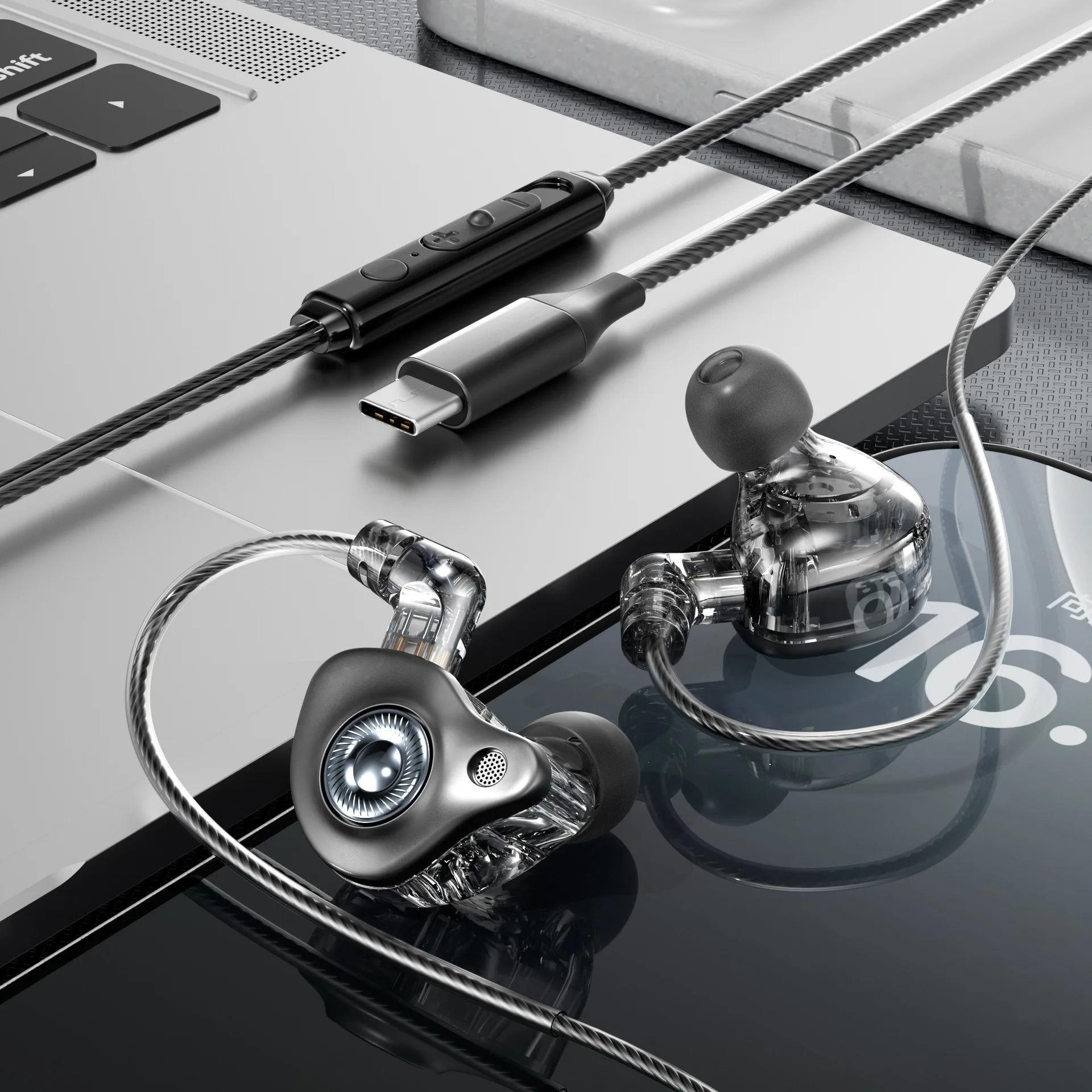 EARDECO HIFI 3.5 مللي متر ونوع C سماعات رأس سلكية...