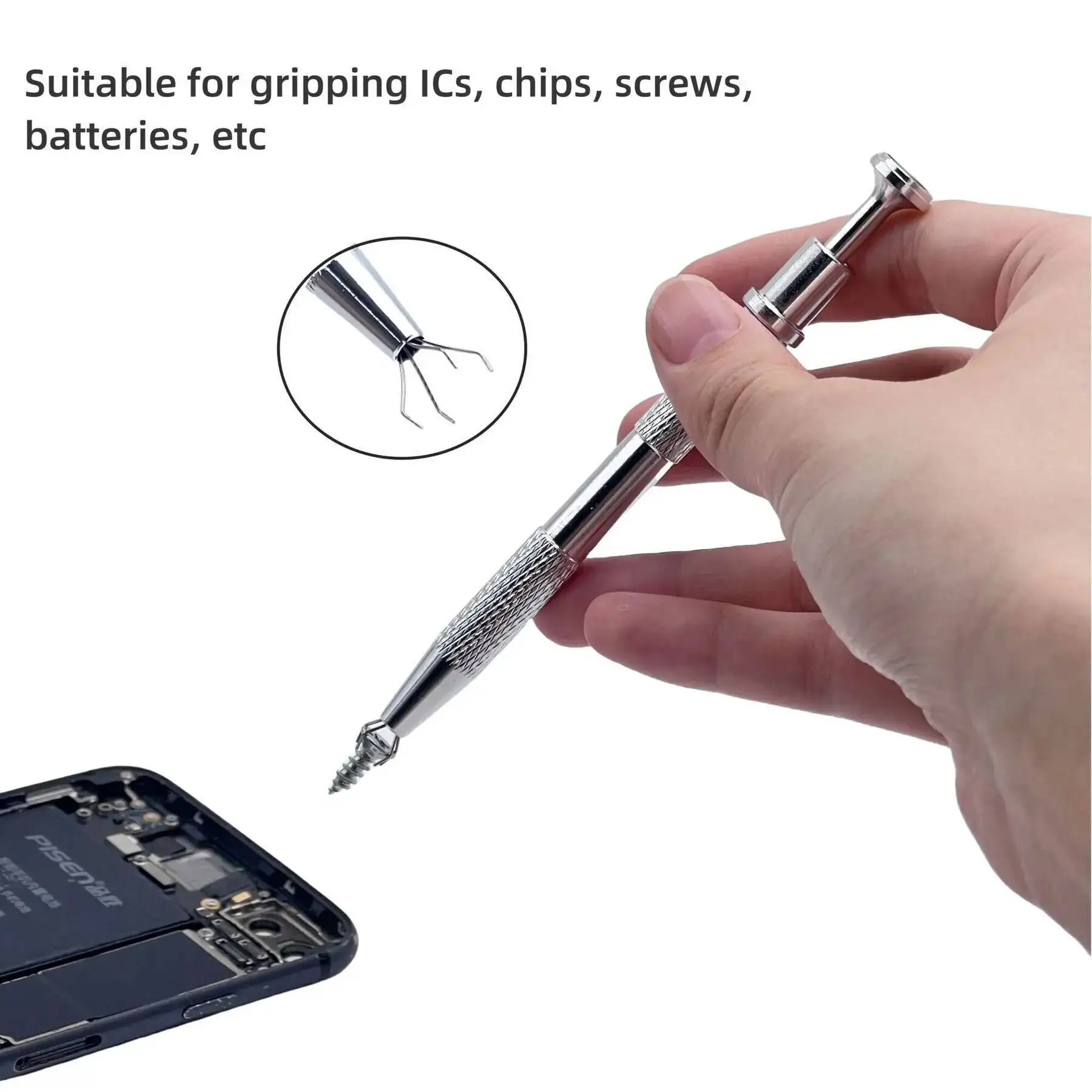 Estrattore di chip IC con design meccanico inverso per rimozione senza sforzo di componenti CPU, GPU, SMD - Utensili a molla con presa robusta - immagine 2