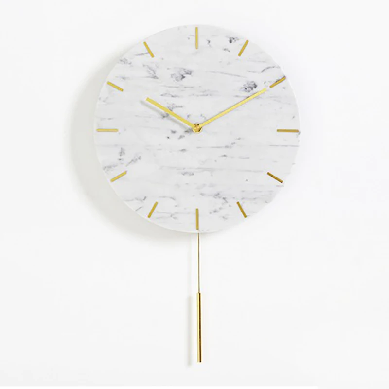 Large Wall Clock Natural Marble Clocks Color:J;Sheet Size:12 inch