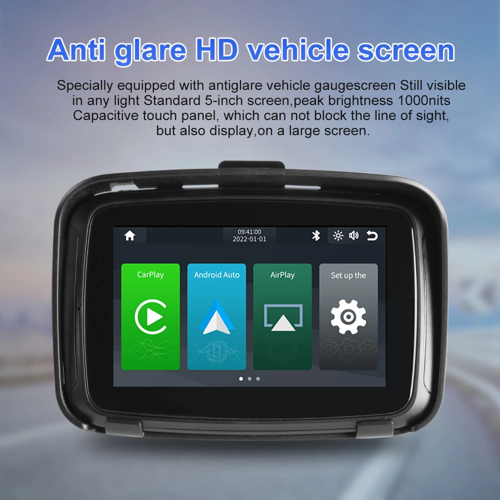 5 Inch Motorcycle GPS Moto Navigation Portable Motor Navigator GPS  Navigation Motorcycle Carplay Android Auto Stereo Waterproof - AliExpress