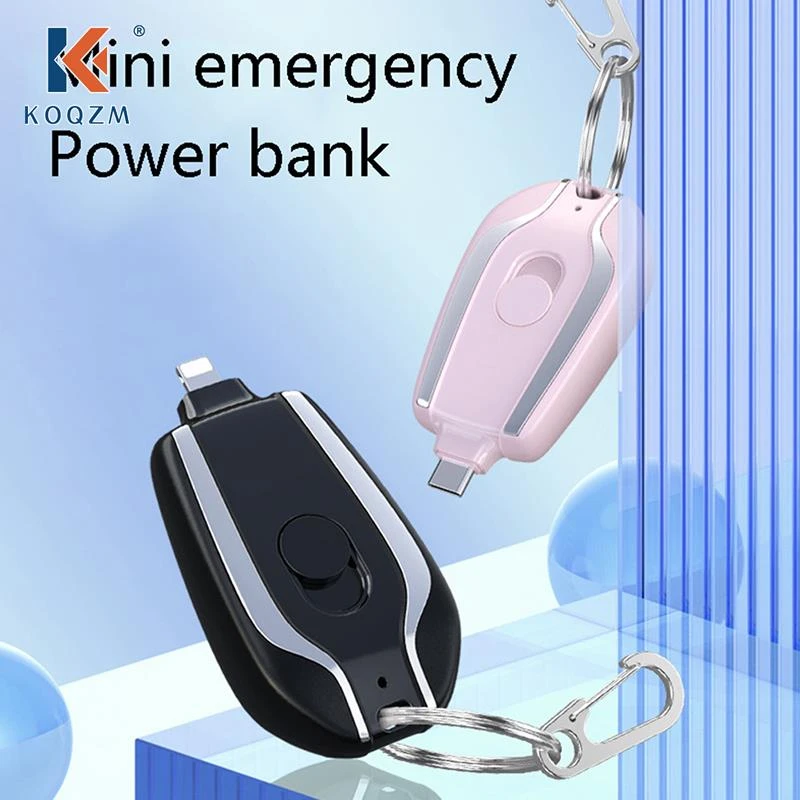 Mini Battery Pack Fast Charging Backup Power Bank 1500mah Android Portable Charger Keychain