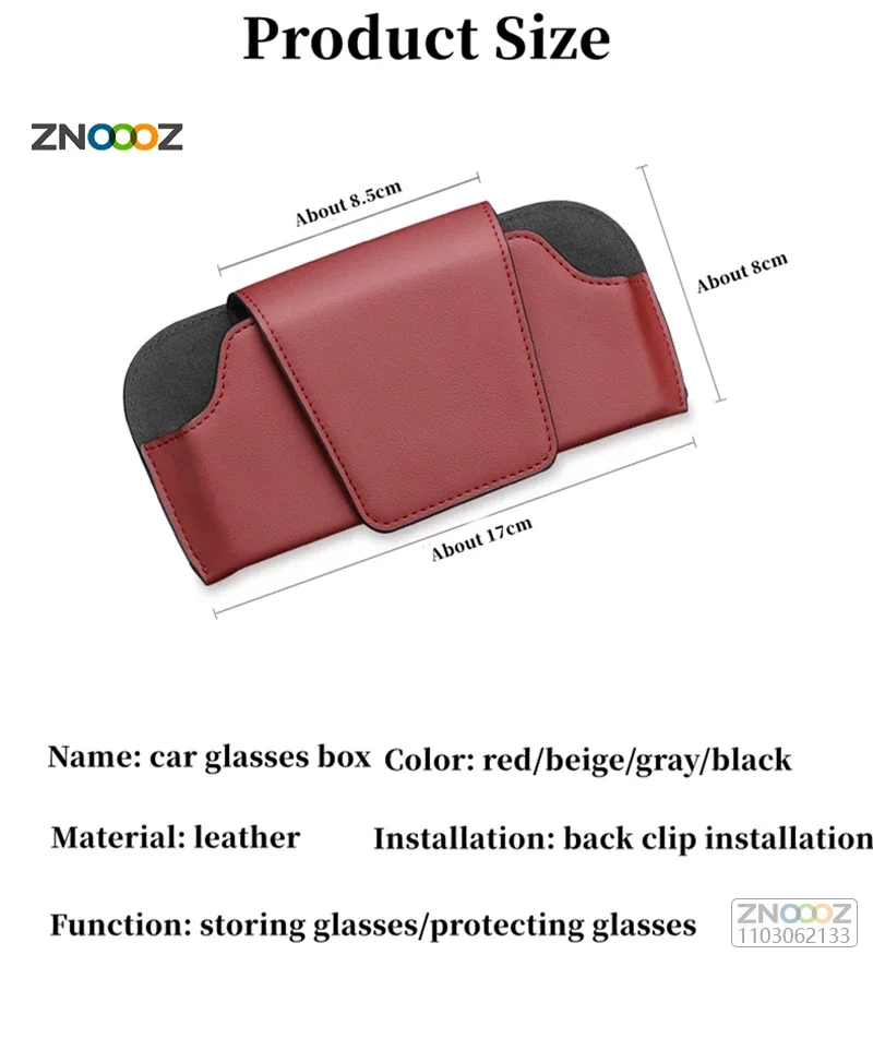 Clip Porta Occhiali Per Aletta Parasole Auto