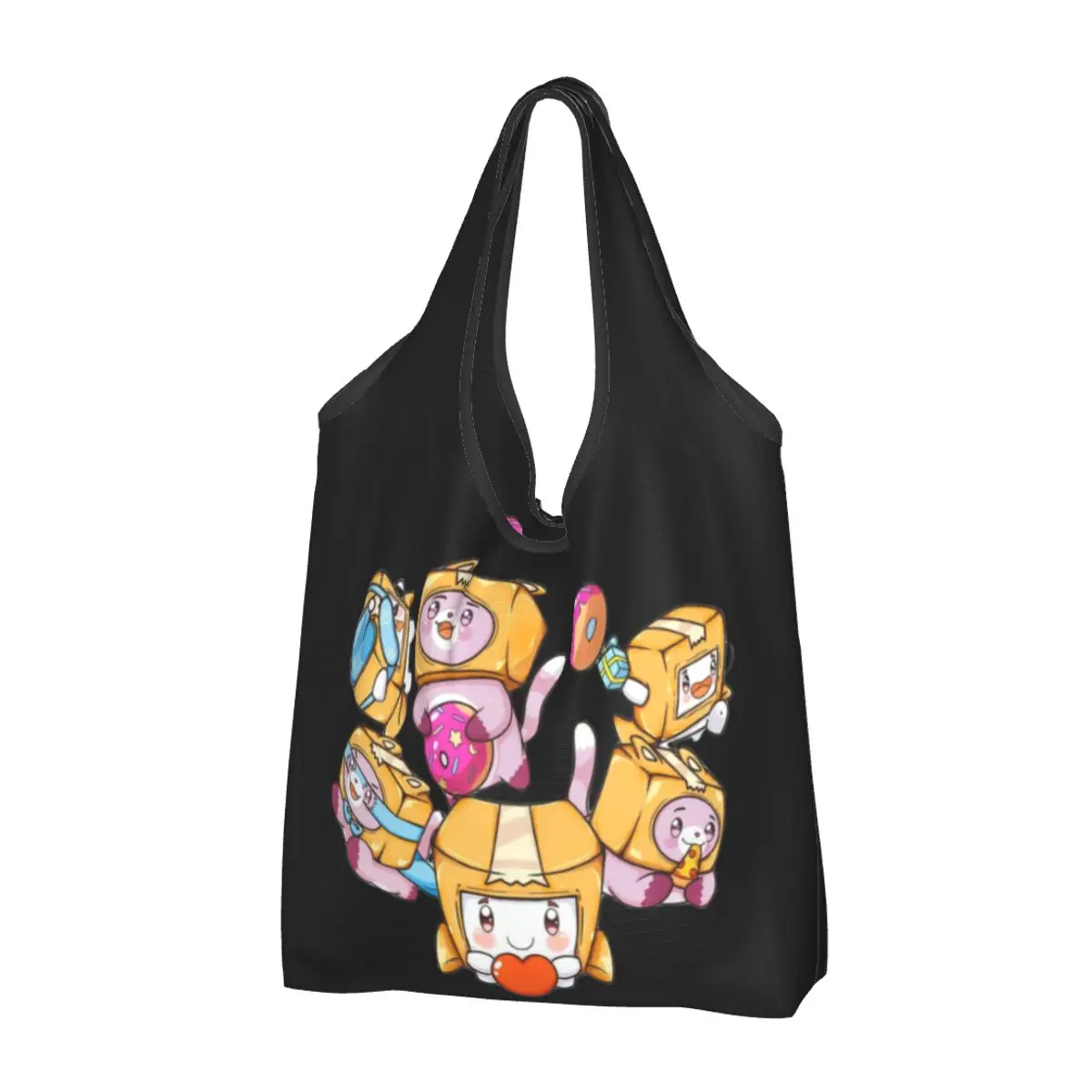 Kawaii Lankybox Borse Per La Spesa Riutilizzabili Pieghevoli 50Lb Capacità Di Peso Cartoon Eco Bag Eco-Friendly Lavabile