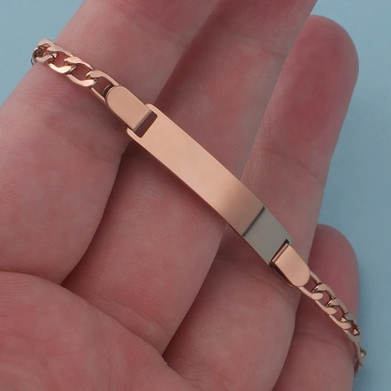 1/2Pcs 16+5cm Stainless Steel Laser Engraved Bracelet for DIY Custom Children's Birthday Gifts Steel Love Crown Pendant Bracelet