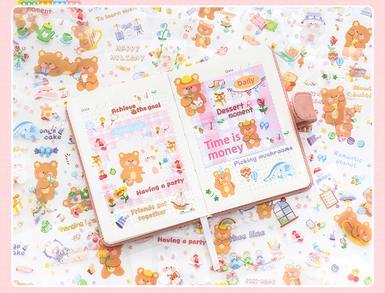 Kawaii Lovely Bear Harajuku Stickers (100 sheets)