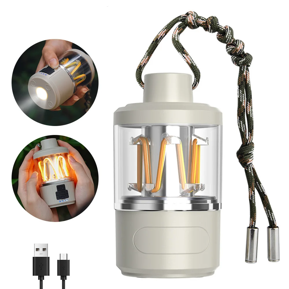 

Multifunctional Camping Light USB Rechargeable Home Outdoor Camping Supplies Novelty Camping Lantern Fishing Portable Flashlight