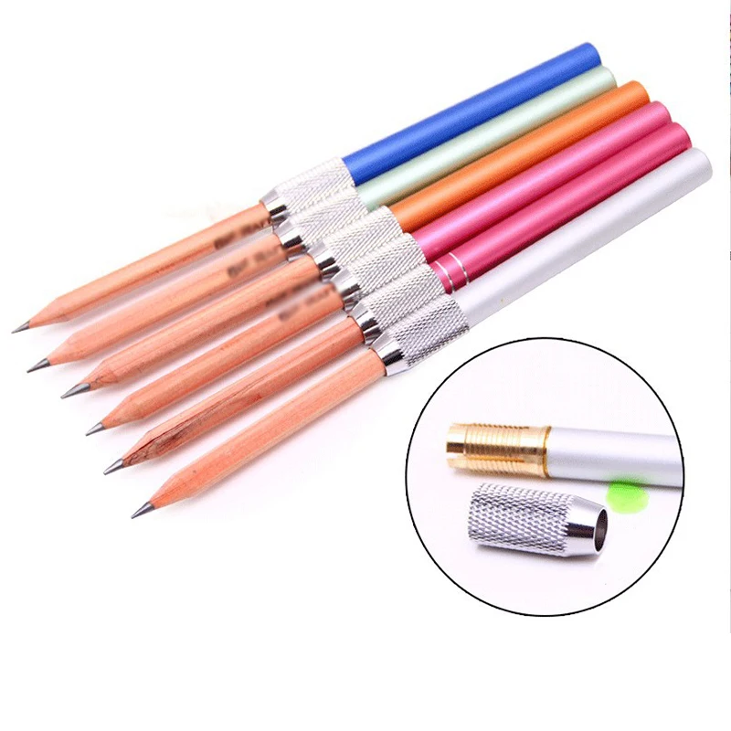

Aluminum Pencil Extender Pencil Extension Holder Portable Pencil Extension Rod Sturdy Pencil Holder Lengthener for Students