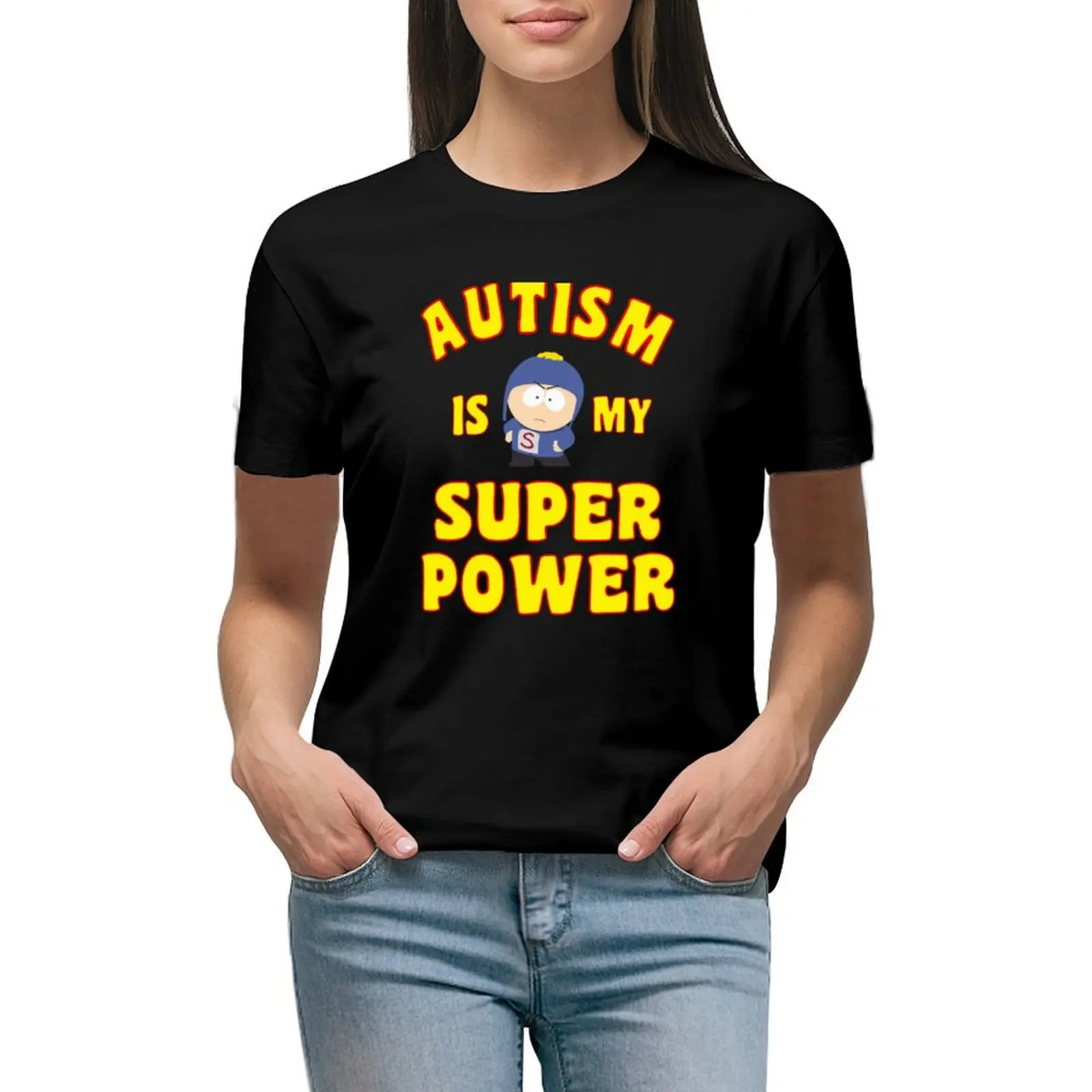 

AUTISM IS MY SUPER POWER T-shirt tees summer top Blouse Summer Women's clothing