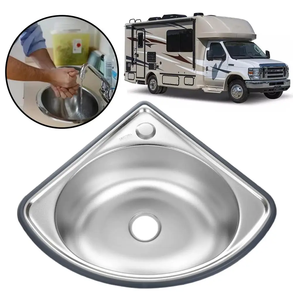 Rv Kitchen Sink Bathroom Basins Vegetable Motorhome Steel Bar Small Single Drop Bowl Corner Tub Y0l8 rv sink
