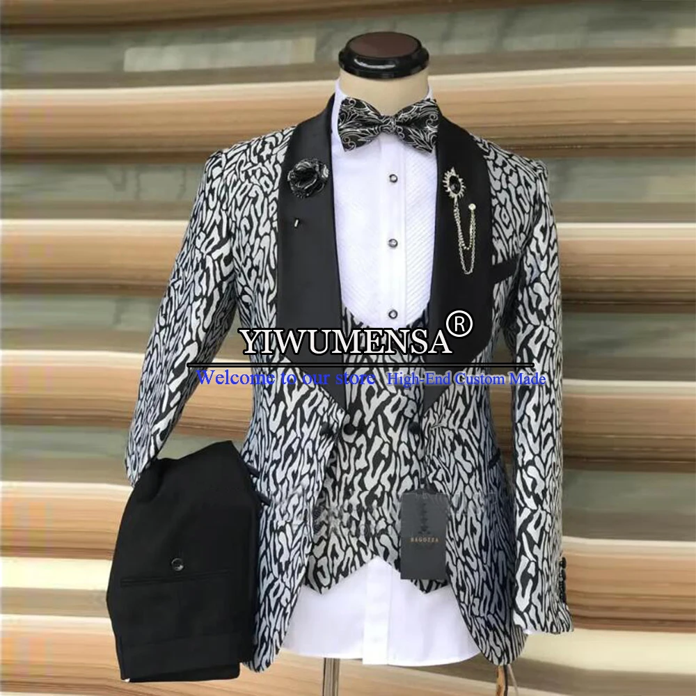 

Деловые свадебные костюмы Tailore для мужчин, приталенный черный блейзер с заостренным лацканом, жилет и брюки, смокинг для жениха, платье для банкета и выпускного вечера, 3 шт.