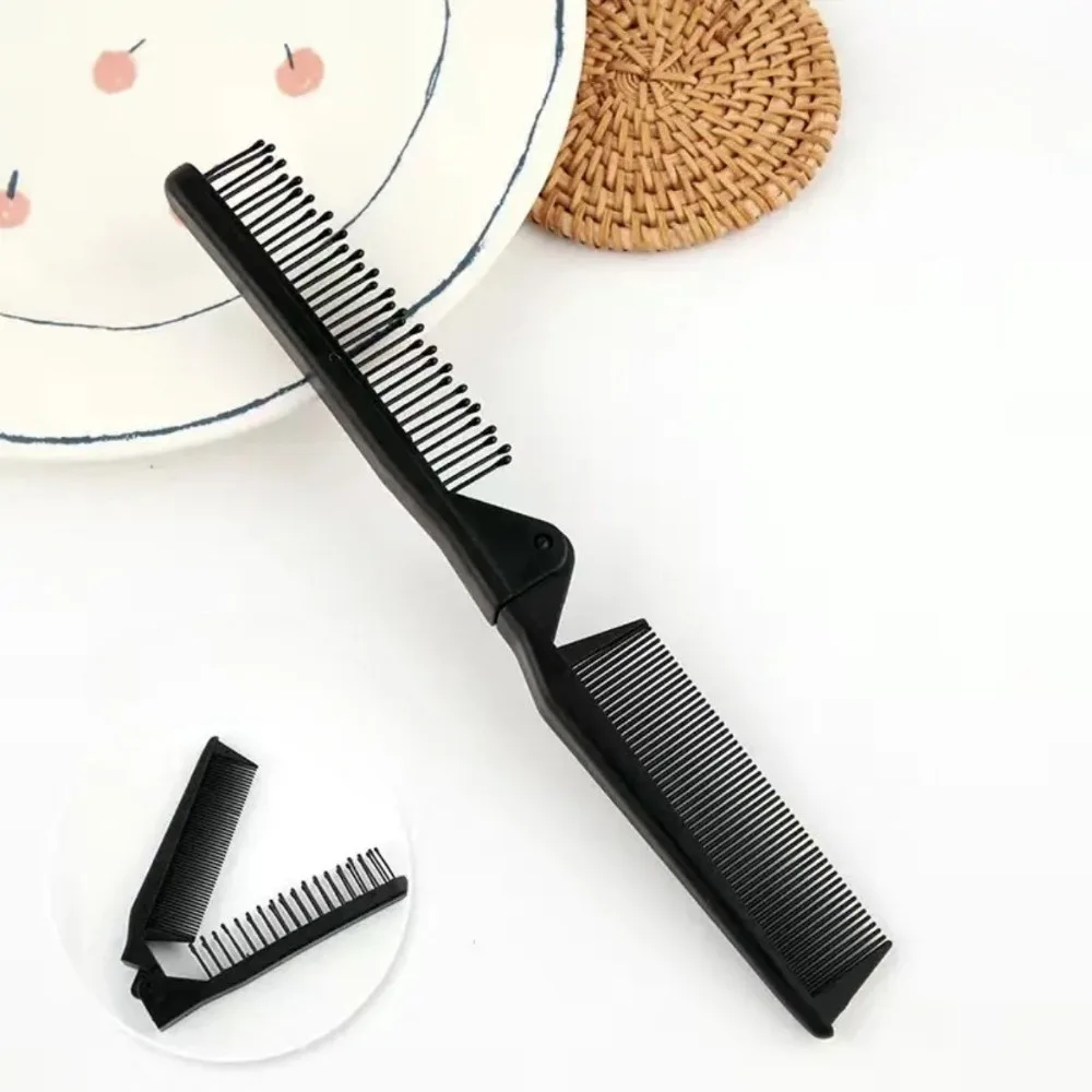2 in 1 더블 헤드 접이식 헤어 빗 휴대용 여행용 헤어 브러시 컴팩트 헤어 빗 접이식 포켓 브러시 미용 빗