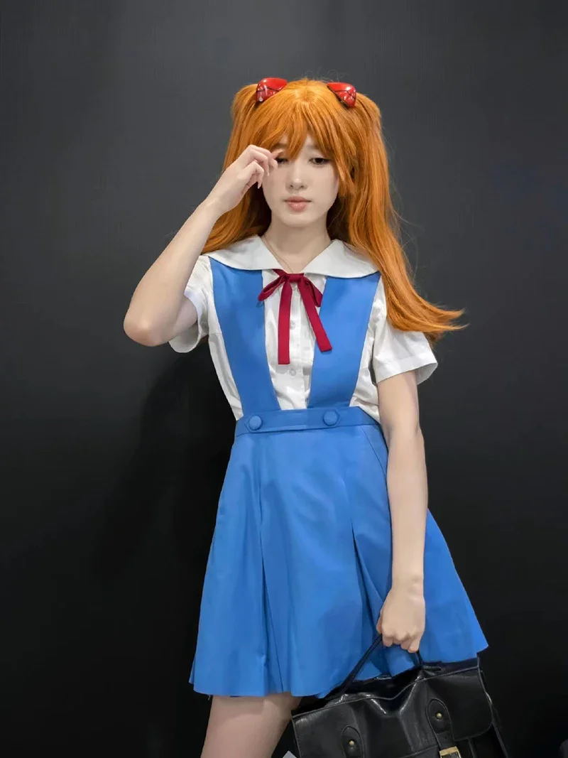 Neon Genesis Evangelion Asuka Langley School Uniform Cosplay Costume