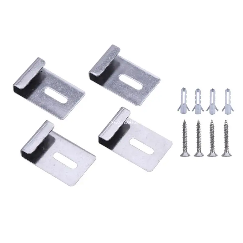 Description Picture 3 of item4pcs/set Glass Mounting Set Wall Fixing set Glass Mount Clip Set Convenient & Long Service Glass Clip set for Bathroom