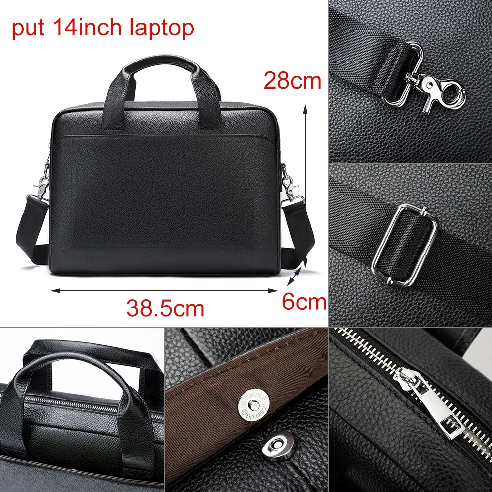 Printed Leather Business Briefcase Men/Women Wheel Bag 14/16 Inches Laptop  Shoulder Bag Crossbody Computer Handbag