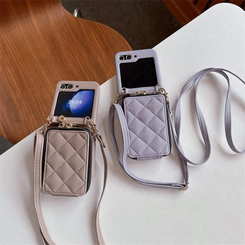 Luxury Crossbody Leather Phone Case with Zipper Wallet and Card Holder