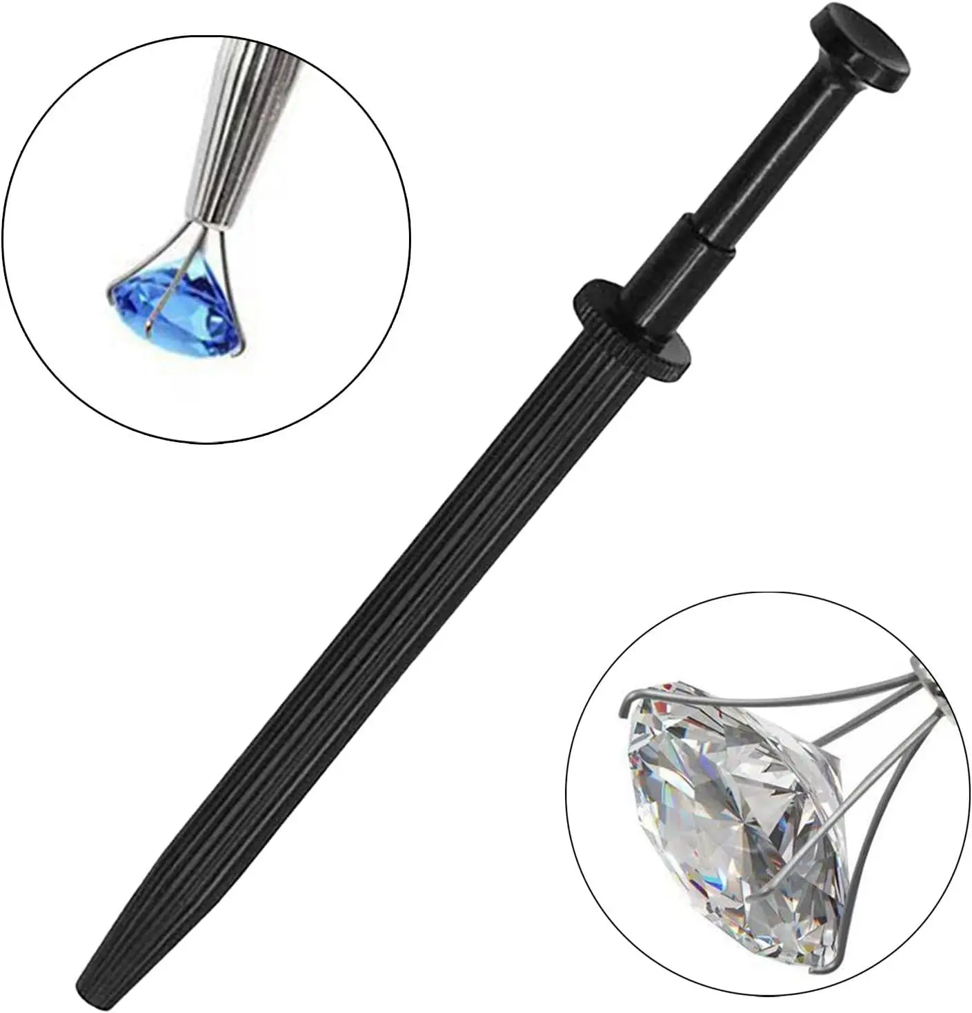 4 Prongs Pick Up Tool, Claw Tweezers for Jewelry IC Chip Electronic Components Nail Clamping Gem, Prong Holder Picker Grabber