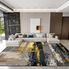 Nordic Abstraction Texture Large Living Room Carpet Luxury Gold Decoration Bedroom Rug Non-slip Washable Lounge Coffee Table Mat 2