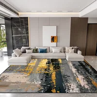Nordic Abstraction Texture Large Living Room Carpet Luxury Gold Decoration Bedroom Rug Non-slip Washable Lounge Coffee Table Mat 2