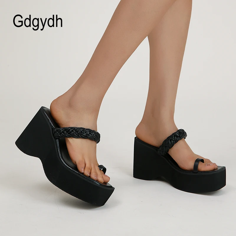 

Gdgydh Women's Platform Wedge Sandals Stylish Open Toe Slip On Shoes Casual Outdoor Slide Sandals for Beach Backless Breathable