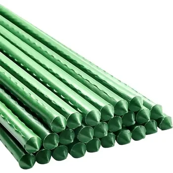 Steel Garden Plant Stakes 57 Inch Support Stick 25 Pack Climbing Tomato Stakes Potted Plants Non-Slip Design Easy to Use Wide 1