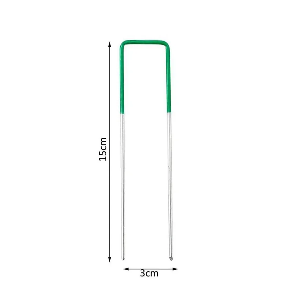 10PCS U-shaped Nails Lawns Spikes Carbon Steel 150*30*3mm Garden Ground Lawn Turf Pegs Staples Fastening Nails Garden Tools