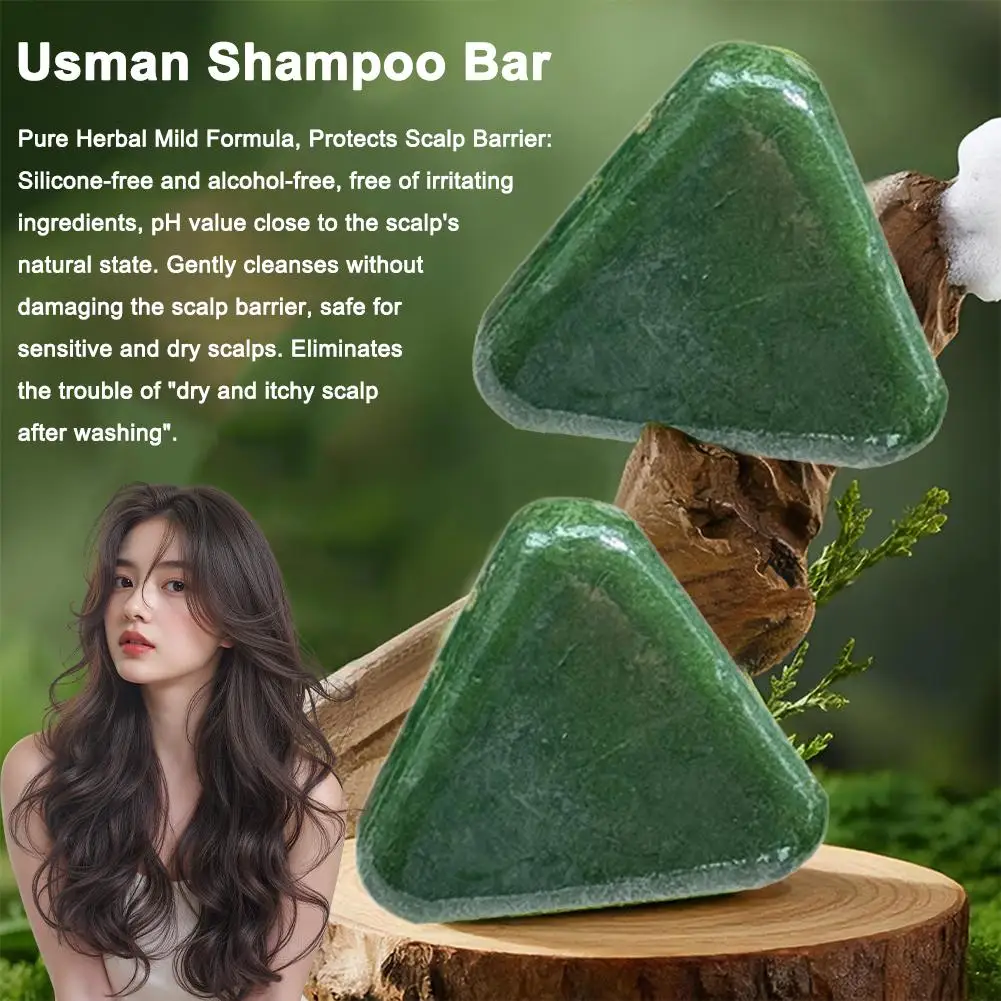 Shampoo Solido Usman Grass per Rinforzare la Crescita delle Radici dei Capelli, Sapone Naturale alle Erbe di Platycladus per la Cura dei Capelli - immagine 5