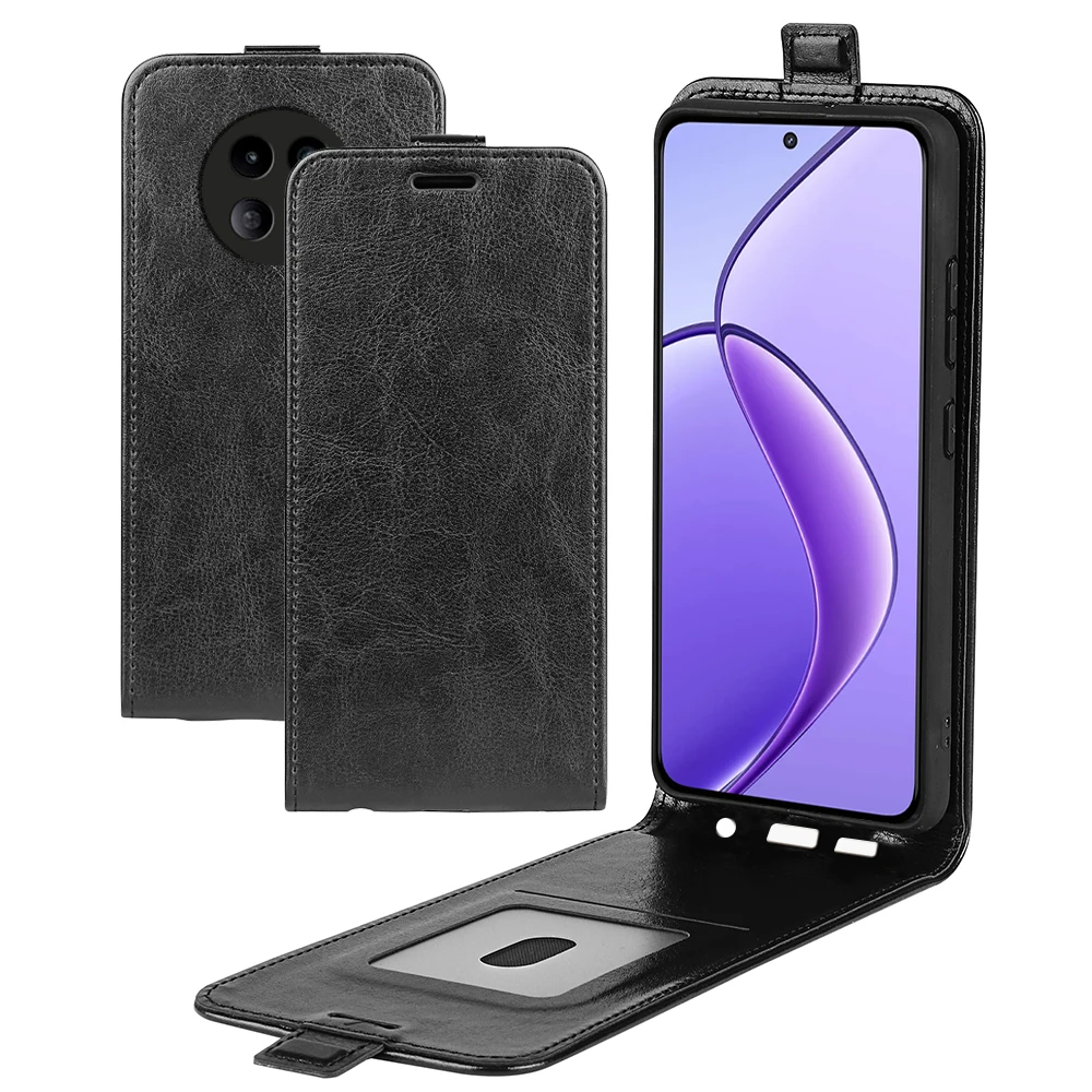 수직 플립 가죽 커버 케이스, 카드 슬롯 홀스터, Realme 12 PRO Plus Realme 12 plus 12 Pro 휴대폰 가방