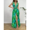 2024 New Elegant Women Swimsuit With Skirt High Waist Swimwear Cover-up Female Skirts Fashion Printed Dress Beachwear