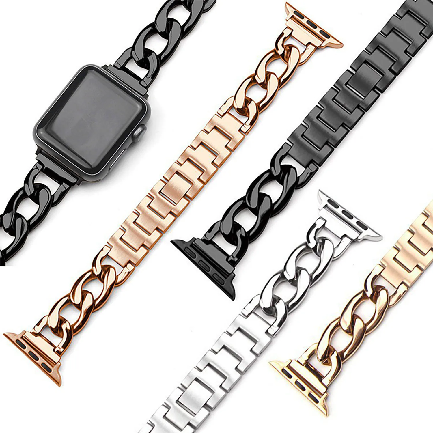 Ремешок из нержавеющей стали для Apple Watch Series 7 45 мм 41 браслет iWatch Band 6 5 4 3 SE 44/40 42 38 |