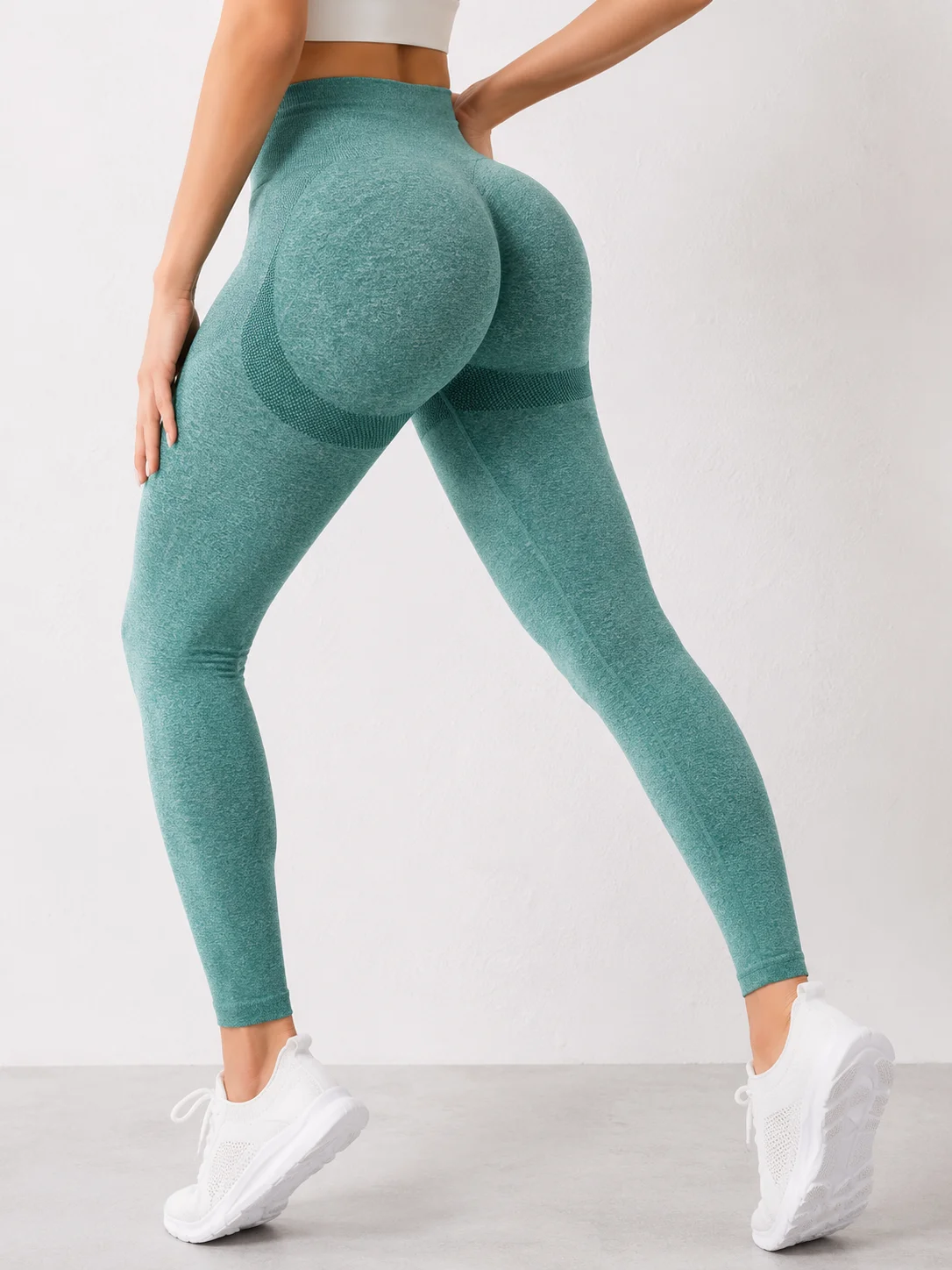 Leggings Yoga Donna a Vita Alta Senza Cuciture Effetto Push-Up Contenitivi Elastici Asciugatura Rapida per Palestra Corsa Allenamento Fitness Sportivi