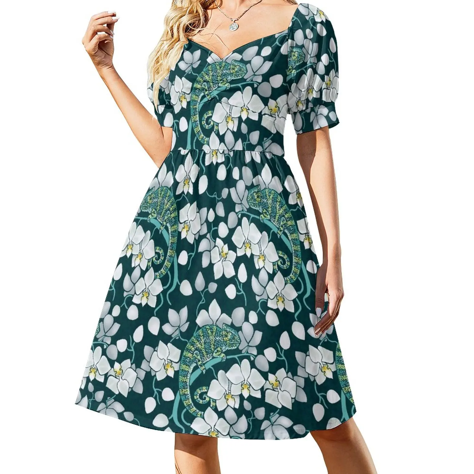

chameleons and orchids Dress elegant women's sets wedding dresses for woman Women's long dress summer dresses ladies 2023