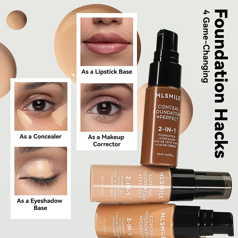 Face Foundation Cream Oil-Control Matte Waterproof Lasting Concealer Liquid Full Coverage