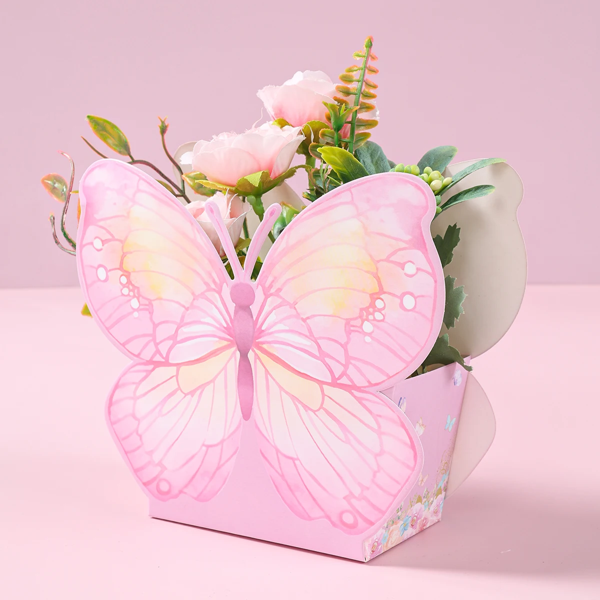 12 PCS Wildflower Butterfly Favor Bags - Floral Treat Candy Bags For Bridal & Baby Showers