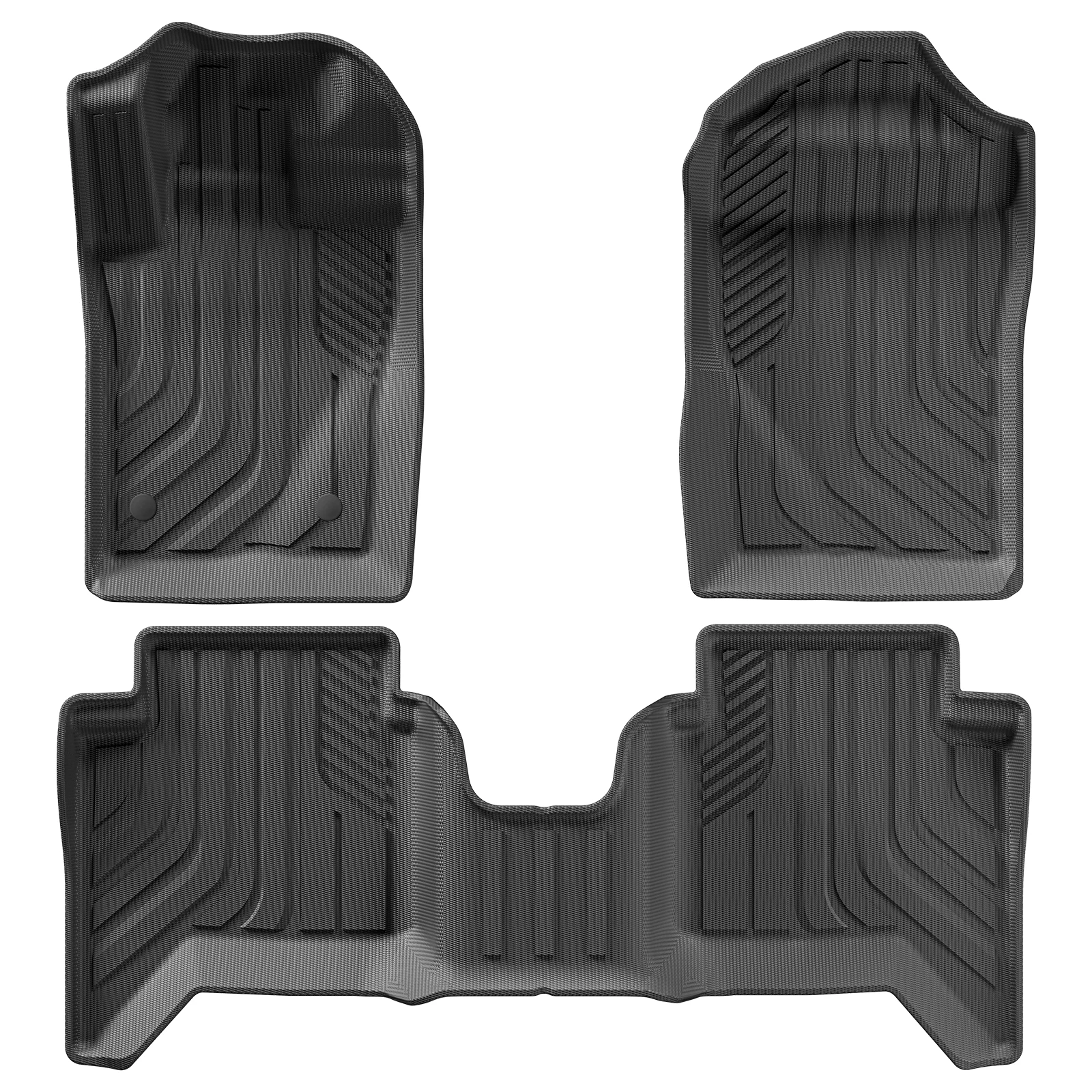 Tappetini Auto Impermeabili Per Ford Ranger Supercrew 2019-2023 - TPE, Bordi Alti, Protezione Invernale
