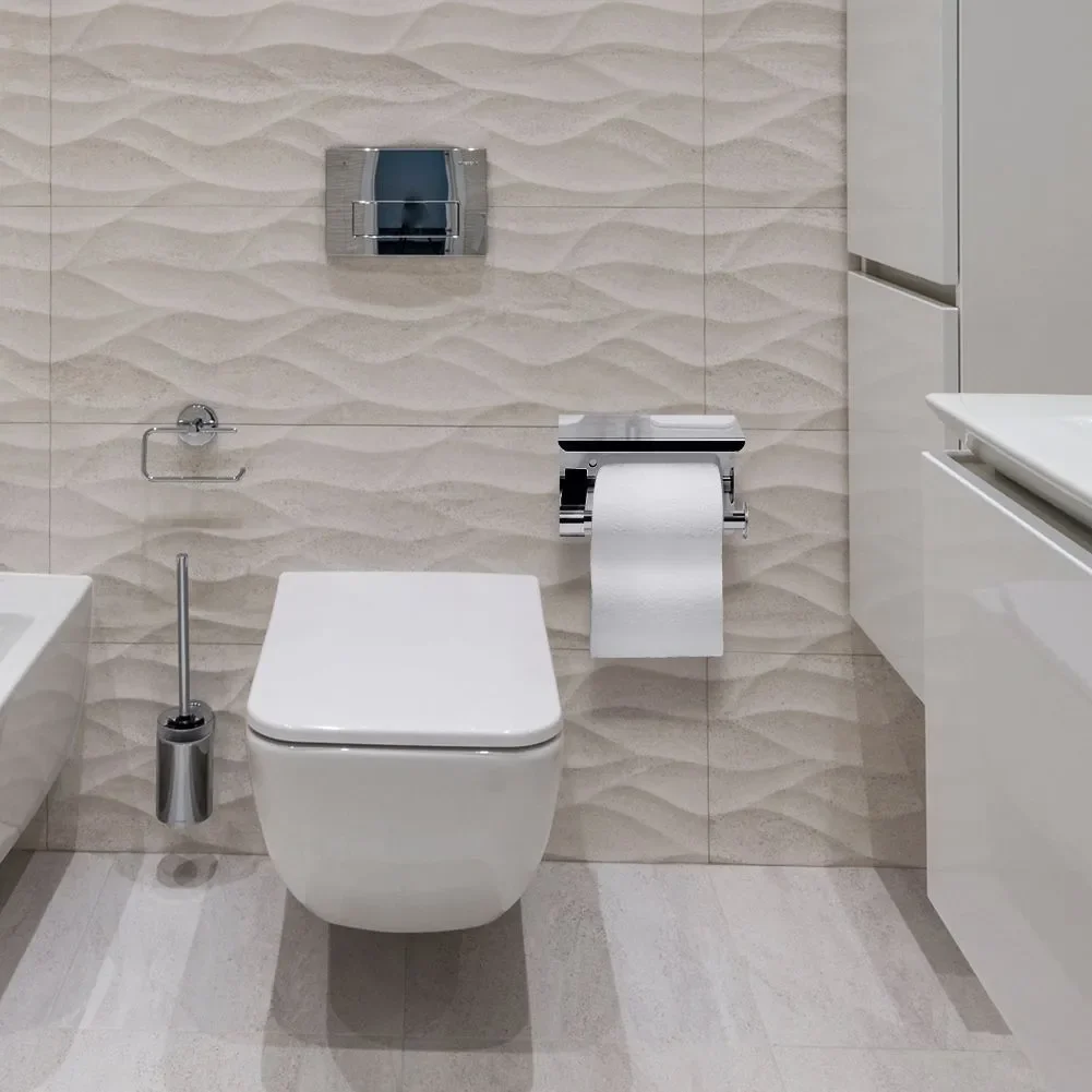 1PCS Stainless Steel toilet paper towel rack for household and public use, phone storage rack, bathroom roll paper box