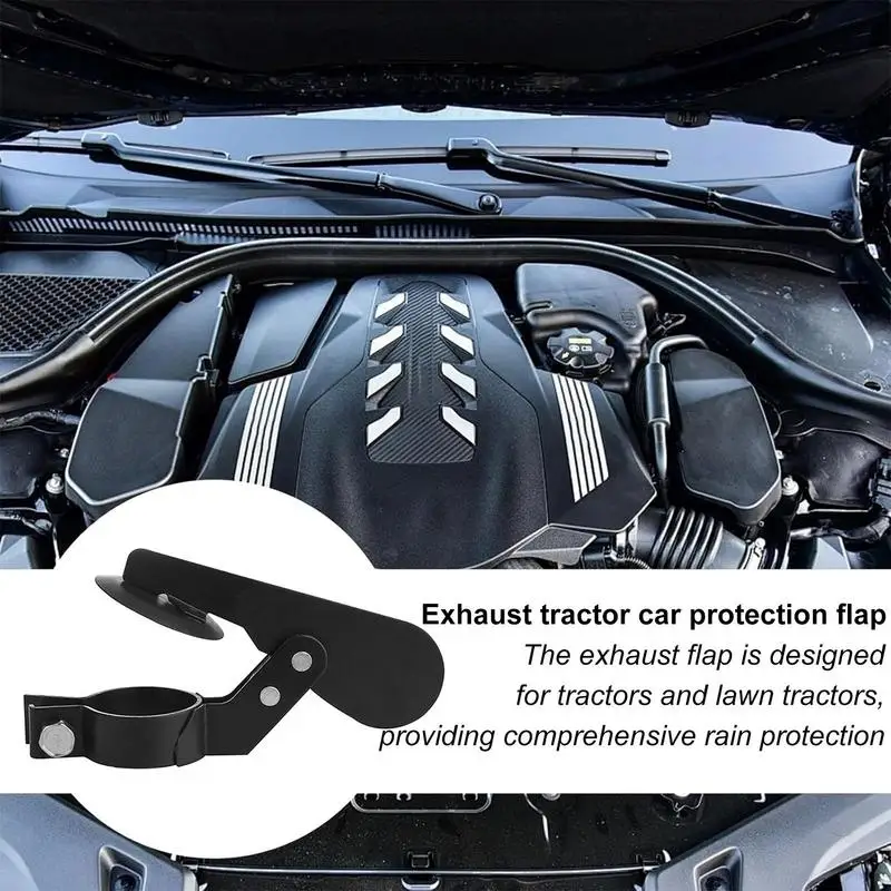 Tractor Exhaust Flapper Tractor Exhaust Weather Flap Multipurpose Carbon Steel Rain Flap Wear-Resistant Black Exhaust Cover