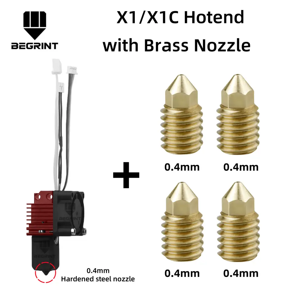 Complete Hotend Assembly Hotend For Bambu Lab X1 X1C P1P P1S with Fan Upgrade 2.0 with Nozzle Complete Bamboo Lab X1 Carbon image 22