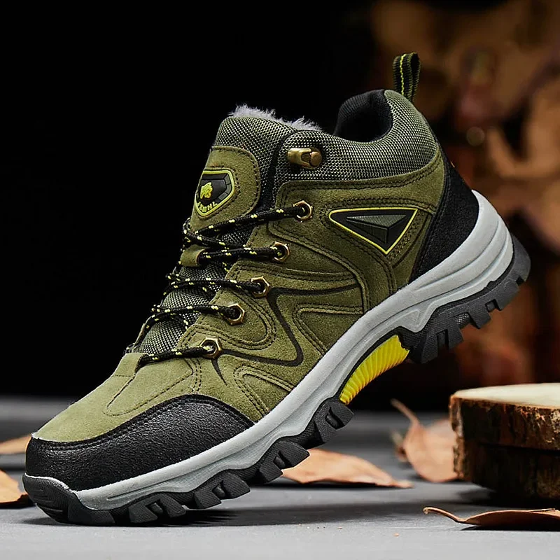

New men's winter plush hiking shoes, outdoor cotton shoes, waterproof and durable outsoles, men's boots, outdoor cotton shoes