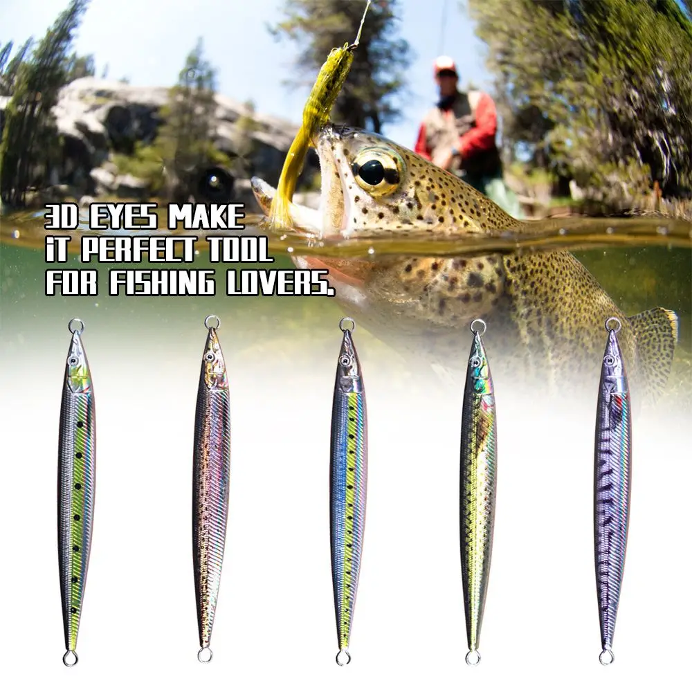 

Top Sinking Minnow Colorful Lead Casting Spinning Baits Jig Bait Metal Fishing Lure double hook