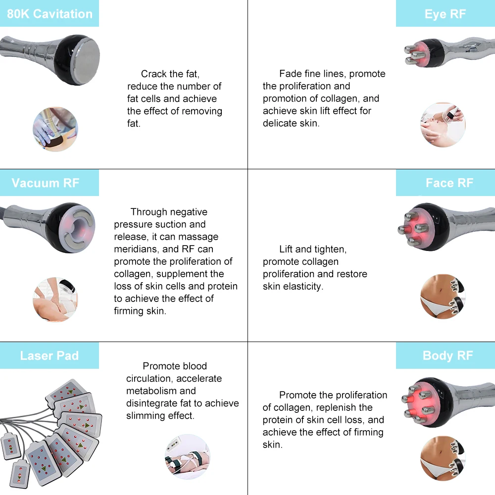 Máquina de belleza por cavitación ultrasónica 80K en máquina