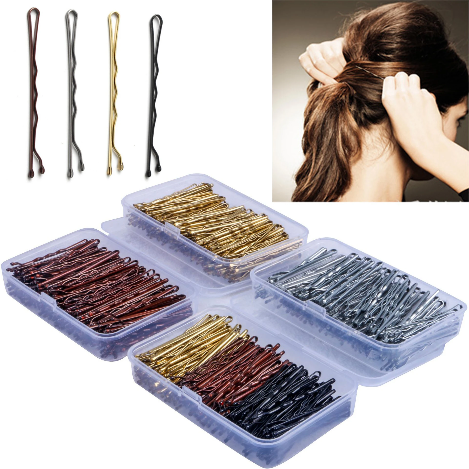 

150Pcs/Box Metal Hair Clips for Wedding Women Hairpins Barrette Curly Wavy Grips Hairstyle Bobby Pins Hair Styling Accessories