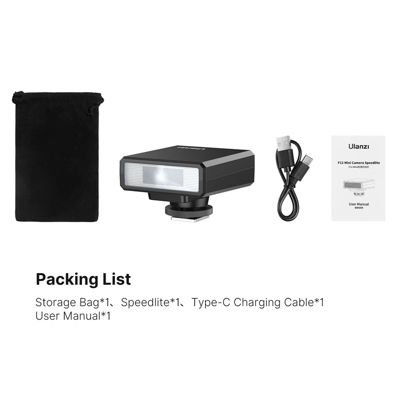 Ulanzi F12 ミニカメラフラッシュスピードライト GN12 LCD 標準ホットシューマウント Sony Canon Nikon Panasonic Olympus DSLR カメラ用