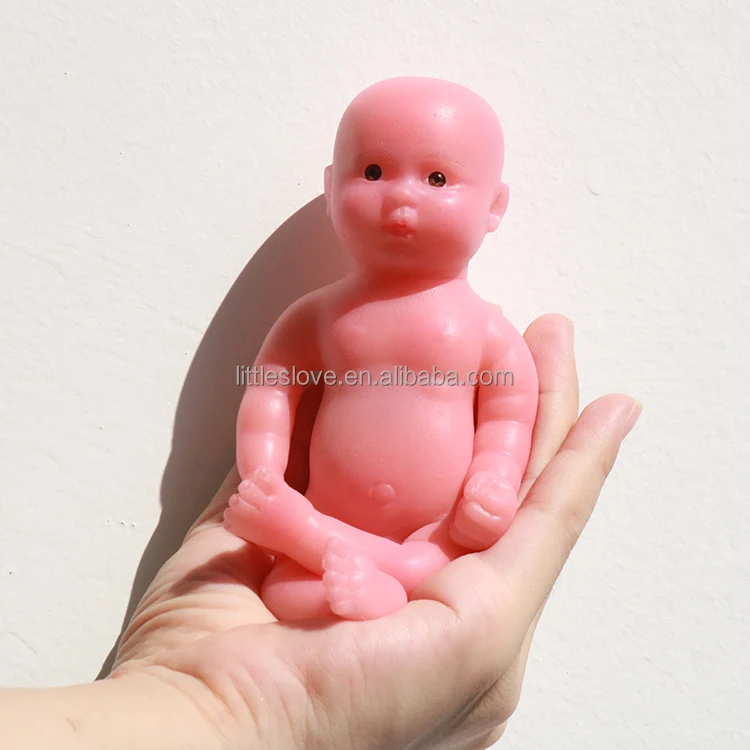 

Mini Reborn 6inch 140G Full Body Solid Platinum Silicone Open Eyes Reborn Doll with Discoloration In Sunlight