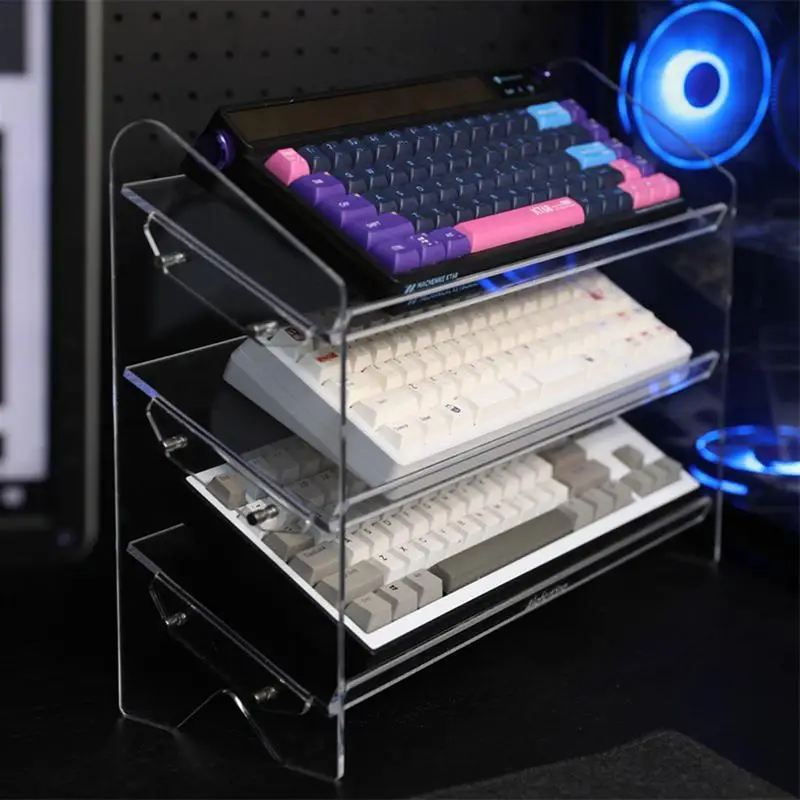 Acrylic Keyboard Mouse Storage Rack Gaming Keyboard Plate Acrylic Frame Holder Stand Organizer Multifunctional storage Stand