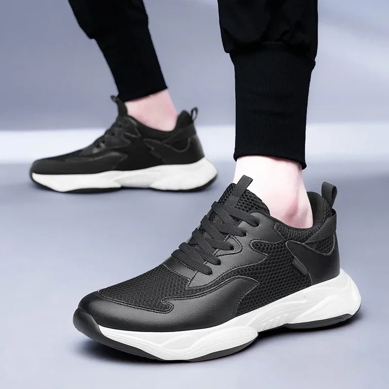 

Men Sneakers Elevator Shoes Hidden Heels Mesh Breathable Casual Heightening Shoes for Man Taller Height Shoes Zapatillas Hombre