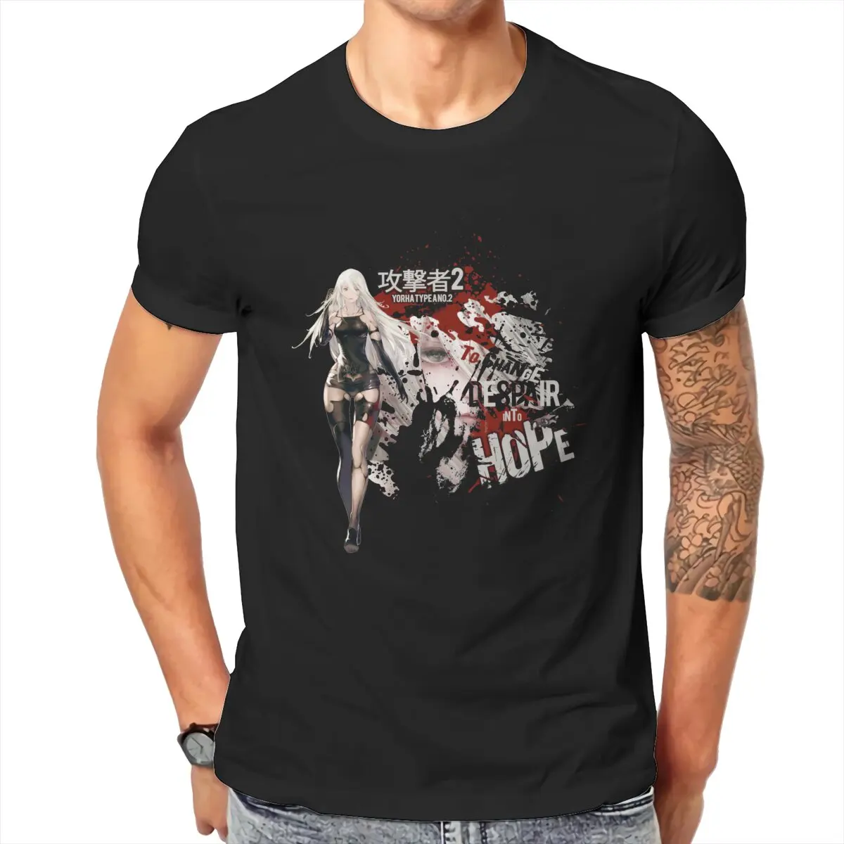 Vintage 80s NieR Automata Anime T-Shirt – 100% Cotton, Printed, Plus Size Gift Idea