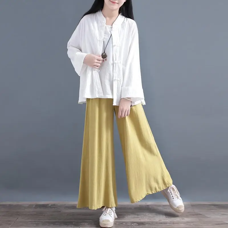 Women Chinese Shirt Tang Suit Linen Top
