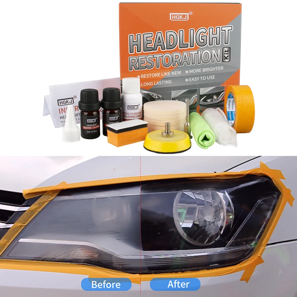 Reparador de faros delanteros de coche, Kit de pulido de luces de